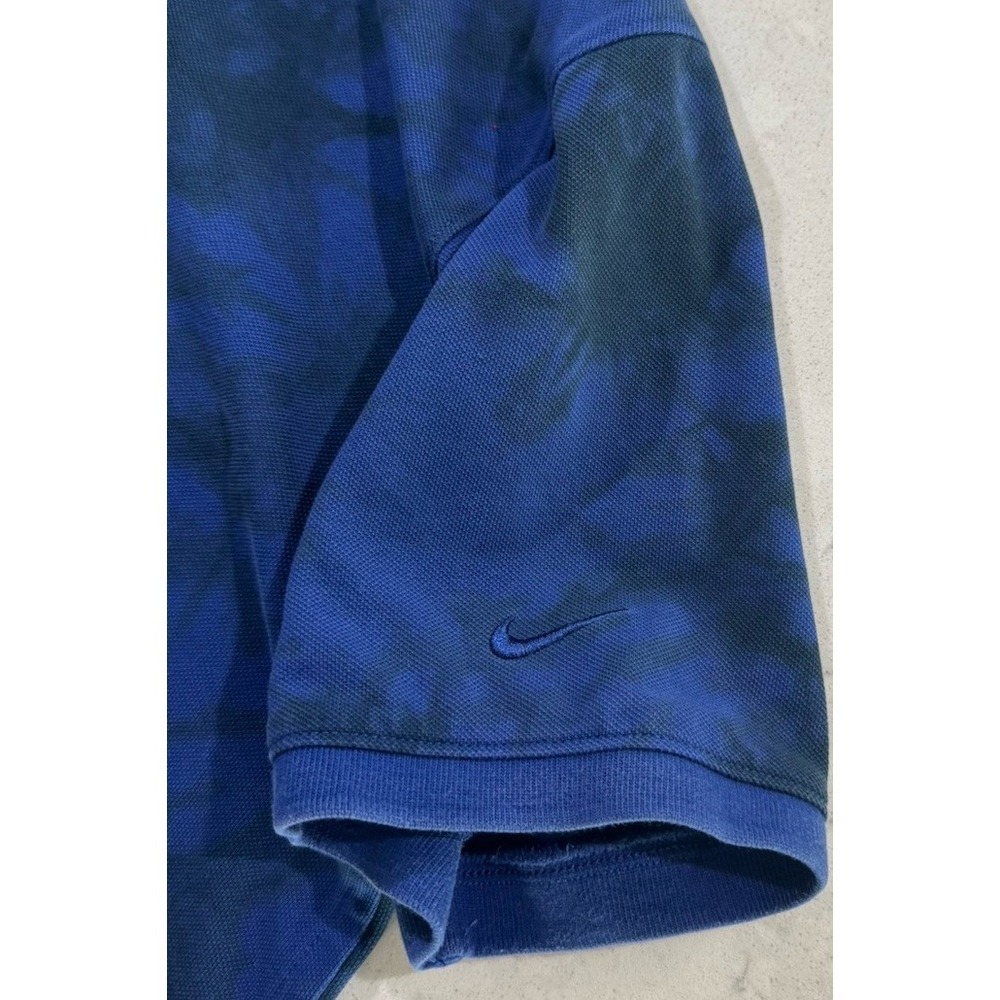 Nike Polo Shirt Mens Large Blue Black Fog Wash Tie Dye Dri-FIT Golf CI9769-455 - Picture 8 of 11